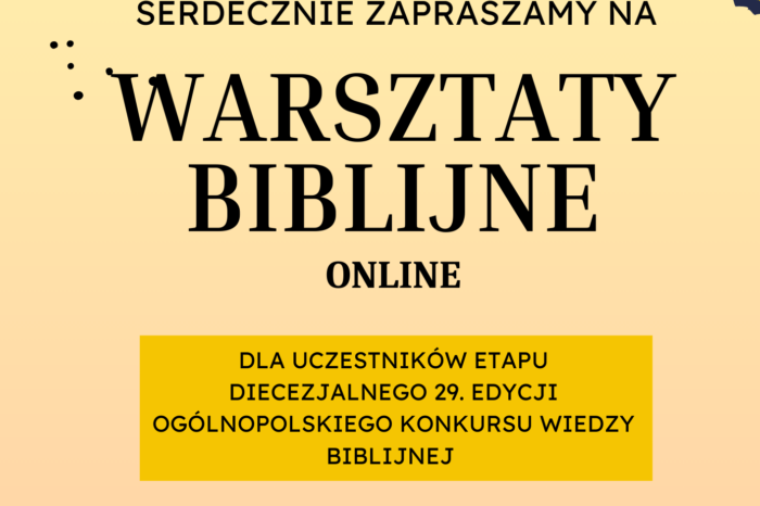 Zaproszenie na warsztaty biblijne przed OKWB